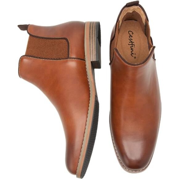 Men Chelsea Boots Casual Suede Dress Boots Comfortable Oxfords Ankle Boots - Picture 2 of 6